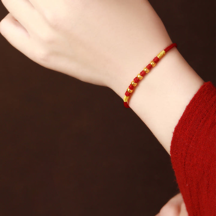 Buddha Stones 999 Gold Beads Luck King Kong Knot Handmade Braided Protection Bracelet - image 17