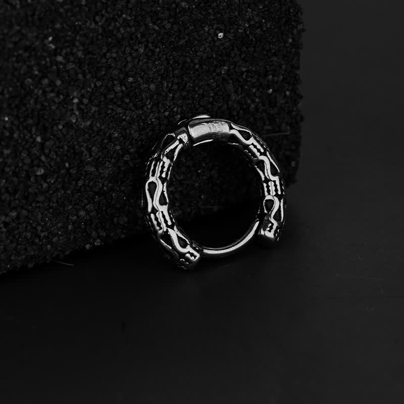 Retro Pattern Titanium Steel Balance Earrings - image 3