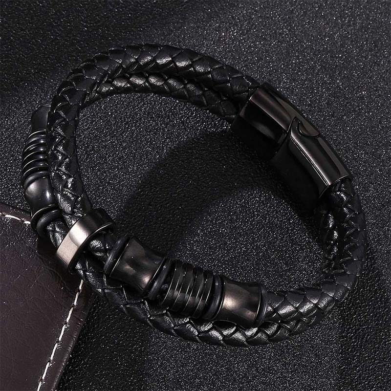 Buddha Stones Layered Leather Weave Fortune Bracelet - image 4