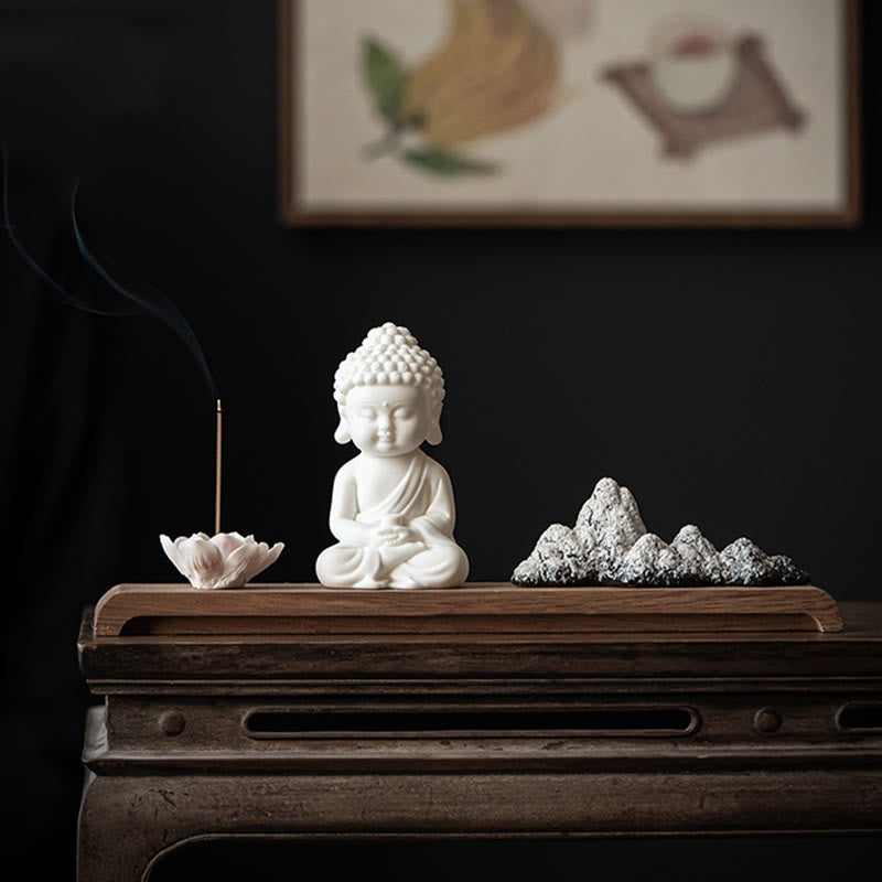 Buddha Stones Lotus Flower Tathagata Kwan Yin Avalokitesvara Ksitigarbha Meditation Ceramic Stick Incense Burner Decoration - image 4