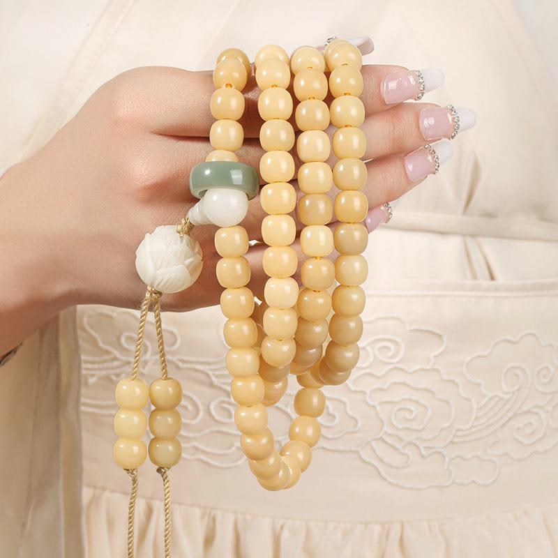 Buddha Stones Natural Bodhi Seed Lotus Dzi Bead Peace Harmony Charm Bracelet - image 1