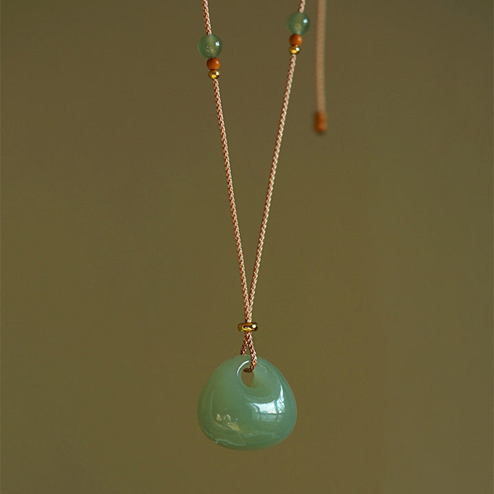 Buddha Stones Natural Jade Luck Prosperity Necklace Pendant (Random Color) - image 14