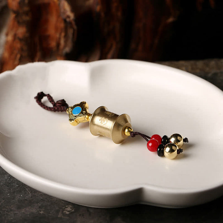 Feng Shui Yin Yang Bagua Wenchang Pen Pagoda Prayer Wheel Keychain - Prayer Wheel - image 4