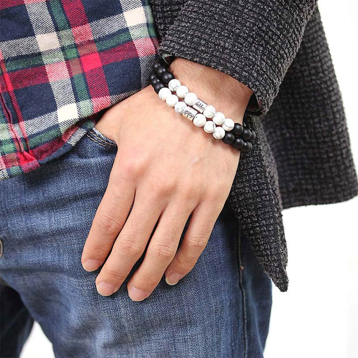 Buddha Stones 12 Constellations of the Zodiac Natural Frosted Stone White Turquoise Bead Fortune Bracelet - image 4