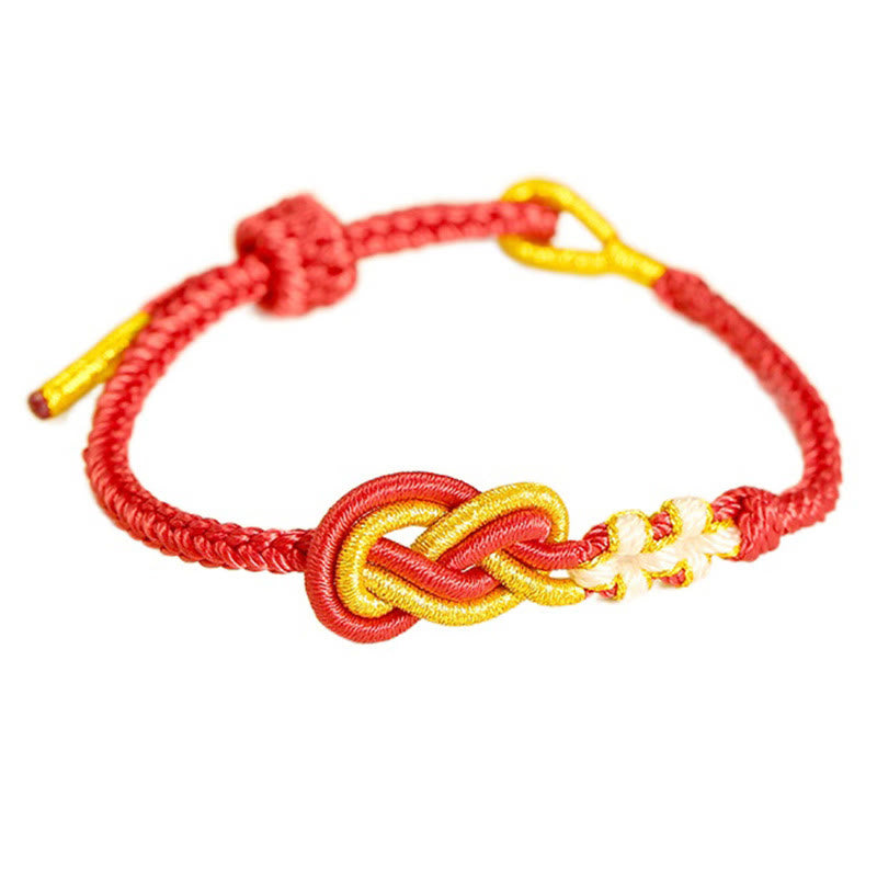 Buddha Stones Handcrafted Eight Thread Peace Knot Peach Blossom Knot Luck Connection Bracelet - image 6