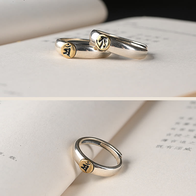 Buddha Stones Tibetan Om Mani Padme Hum Carved Chinese Zodiac Natal Buddha Peace Ring - image 47