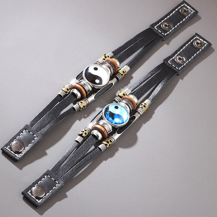 Buddha Stones Yin Yang Leather Balance Bracelet - image 11