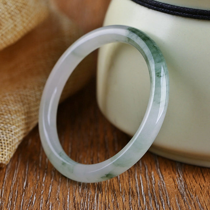 Buddha Stones Natural Jade Abundance Protection Bracelet Bangle - 66mm - image 0