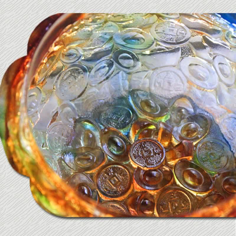 Handmade Liuli Crystal Treasure Bowl Art Piece Home Decoration - image 16