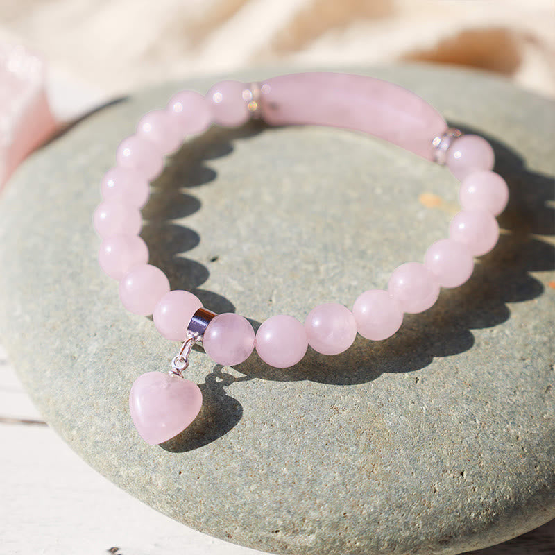 Buddha Stones Natural Quartz Love Heart Healing Beads Bracelet - image 23