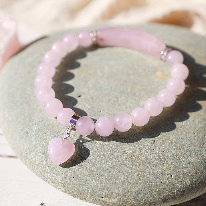 Buddha Stones Natural Quartz Love Heart Healing Beads Bracelet - image 23