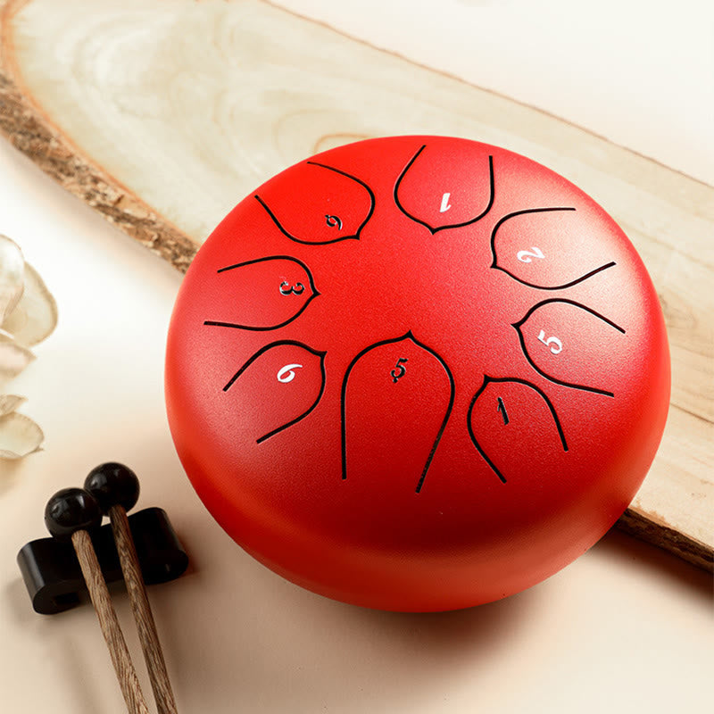 Buddha Stones Steel Tongue Drum Sound Healing Meditation Lotus Pattern Drum Kit 8 Note 6 Inch Percussion Instrument - image 5