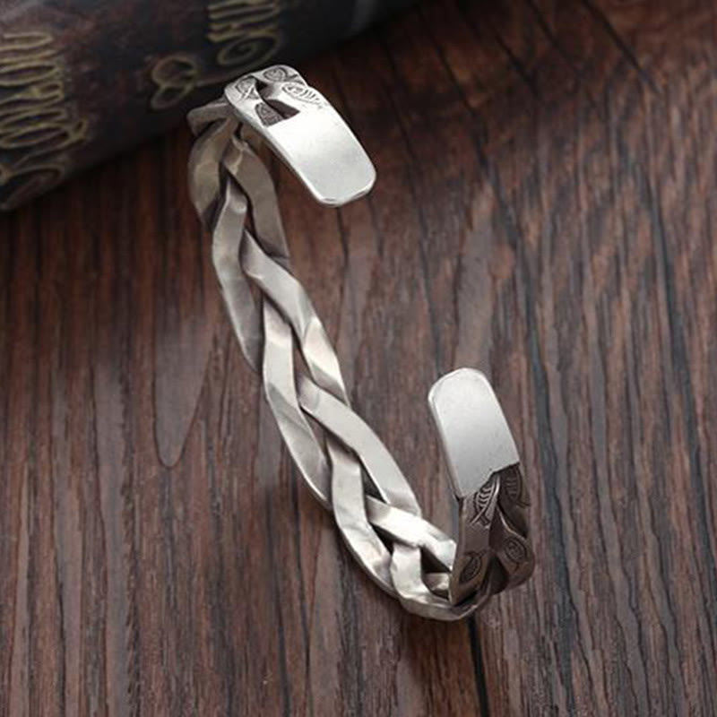 Buddha Stones Koi Fish Twisted Design Luck Wealth Cuff Bracelet Bangle - image 7
