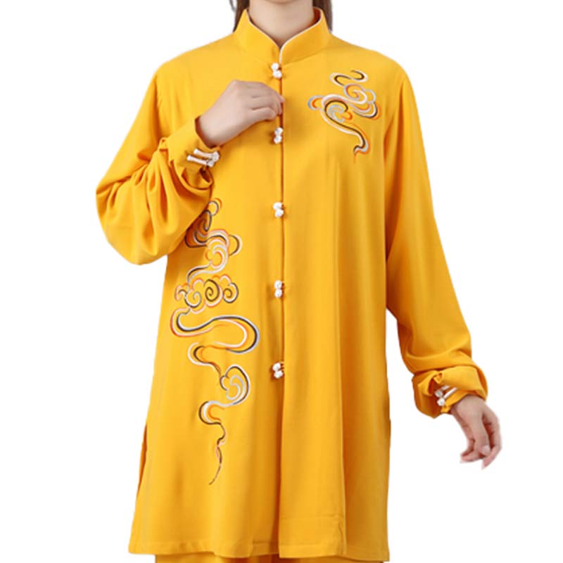 Buddha Stones Auspicious Clouds Embroidery Meditation Prayer Spiritual Zen Tai Chi Qigong Practice Unisex Clothing Set - image 16