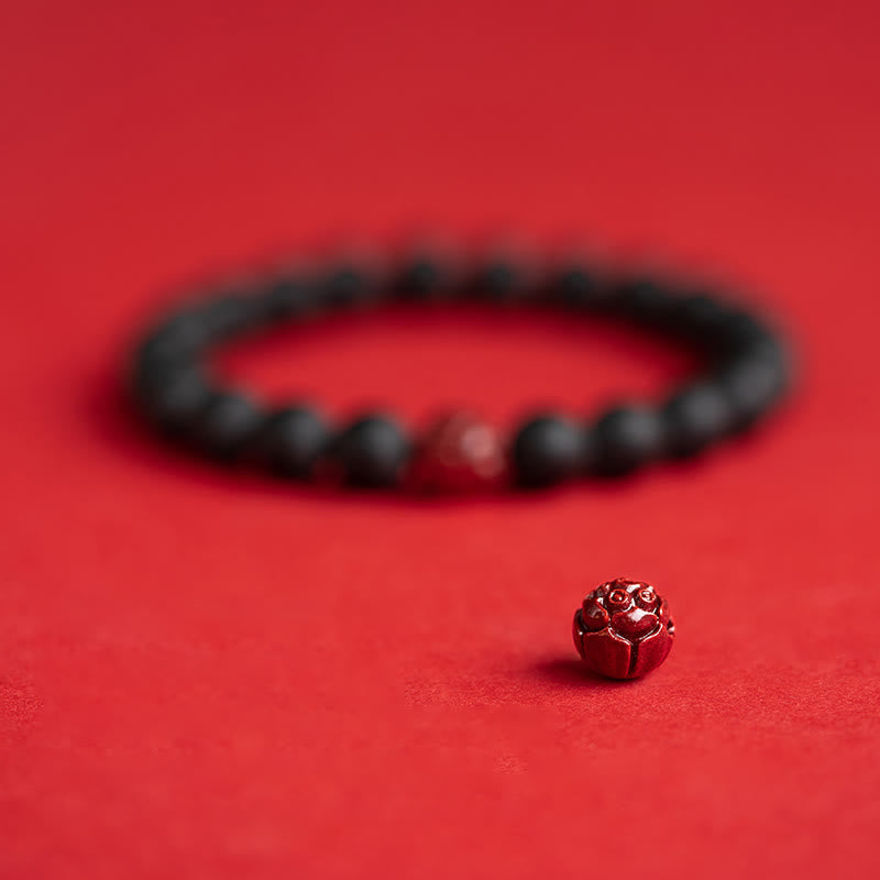 Buddha Stones Tibetan Cypress Cinnabar Lotus Healing Bracelet - image 7