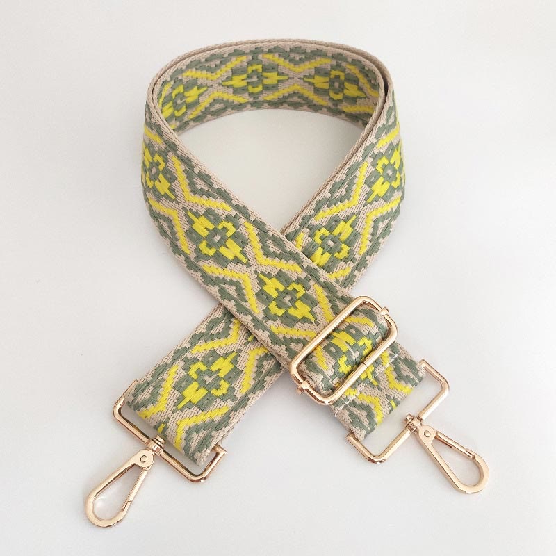 Buddha Stones Multicolor Embroidered Shoulder Bag Straps - Yellow Green Beige - image 20