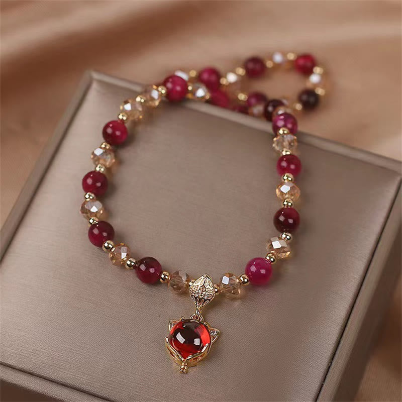Buddha Stones Red Tiger Eye Fox Protection Double Wrap Bracelet - image 4