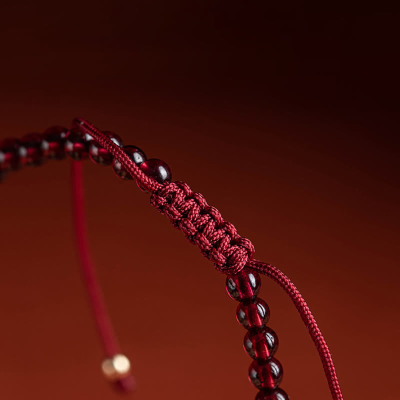 Buddha Stones Garnet Cinnabar PiXiu Blessing Calm String Bracelet - image 10