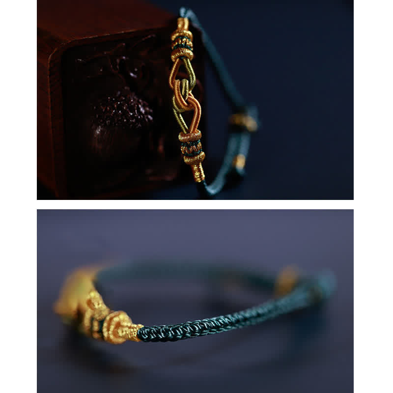 Buddha Stones Handmade Knotting Faith Strength Braid String Bracelet - image 11