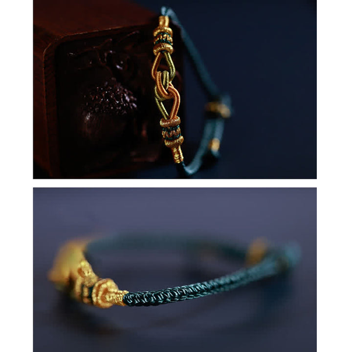Buddha Stones Handmade Knotting Faith Strength Braid String Bracelet - image 11