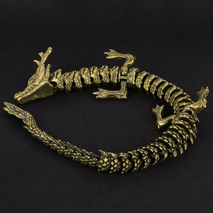 Brass Copper Dragon Wealth Luck Protection Statue Figurine Home Decoration - image 4