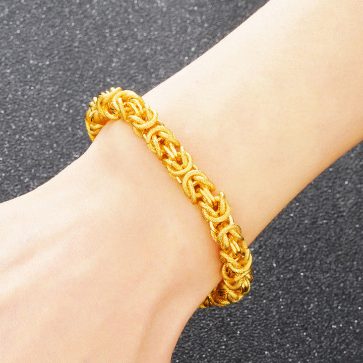 Buddha Stones 24k Gold Plated Double Headed Dragon Protection Bracelet - image 2