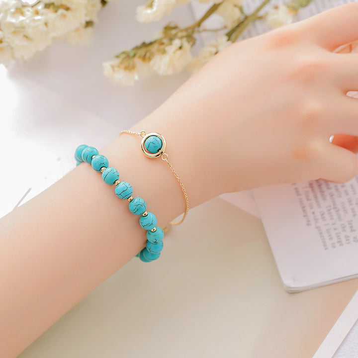 Buddha Stones Sun Stone Strawberry Quartz Crystal Positive Bracelet - Turquoise - image 15