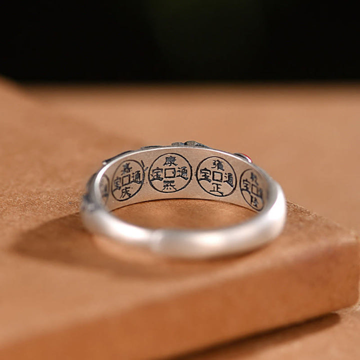 Buddha Stones Feng Shui Five Emperor Coins Wealth Ring - image 7