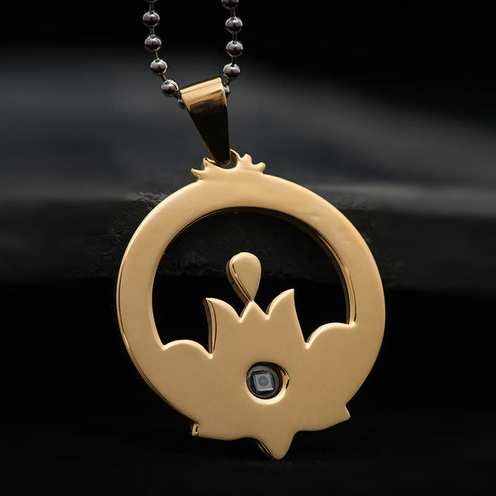 Buddha Stones Lotus Titanium Steel Enlightenment Projection Shurangama Mantra Necklace Pendant - image 3
