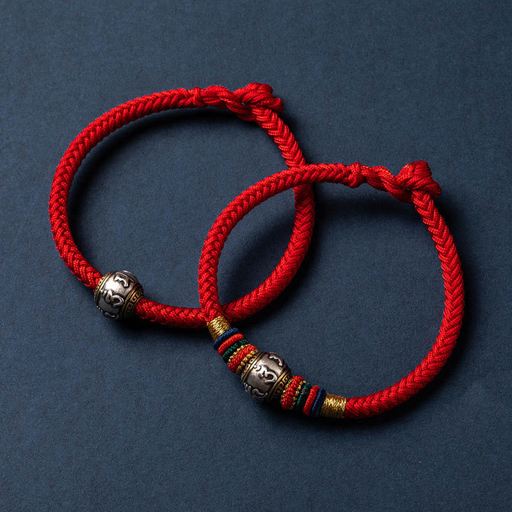 Buddha Stones 925 Sterling Silver Tibet Handmade Om Mani Padme Hum Luck Protection King Kong Knot Braided Bracelet - image 21