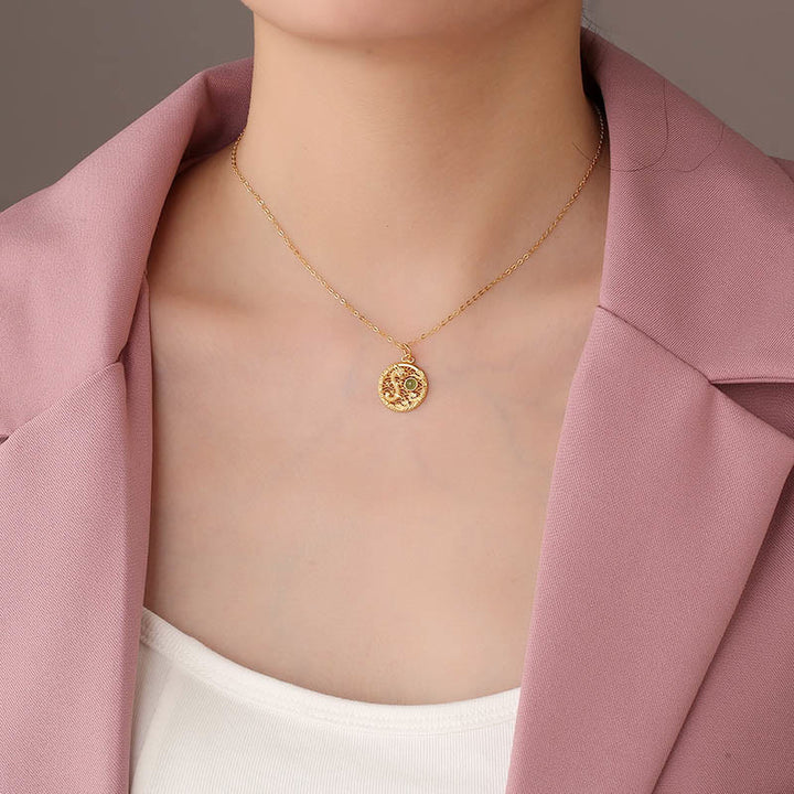 Buddha Stones 925 Sterling Silver Year Of The Dragon Auspicious Clouds Hetian Jade Inlaid Luck Necklace Pendant - image 5