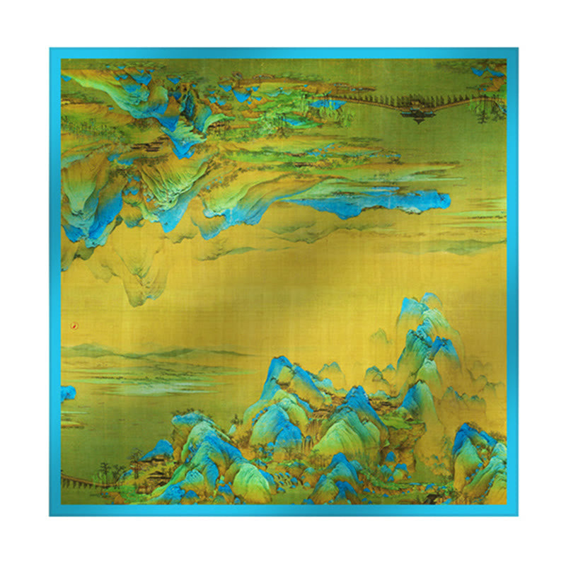 Buddha Stones A Panorama of Rivers and Mountains 100% Mulberry Silk Scarf Premium Grade 6A Silk Shawl - image 27
