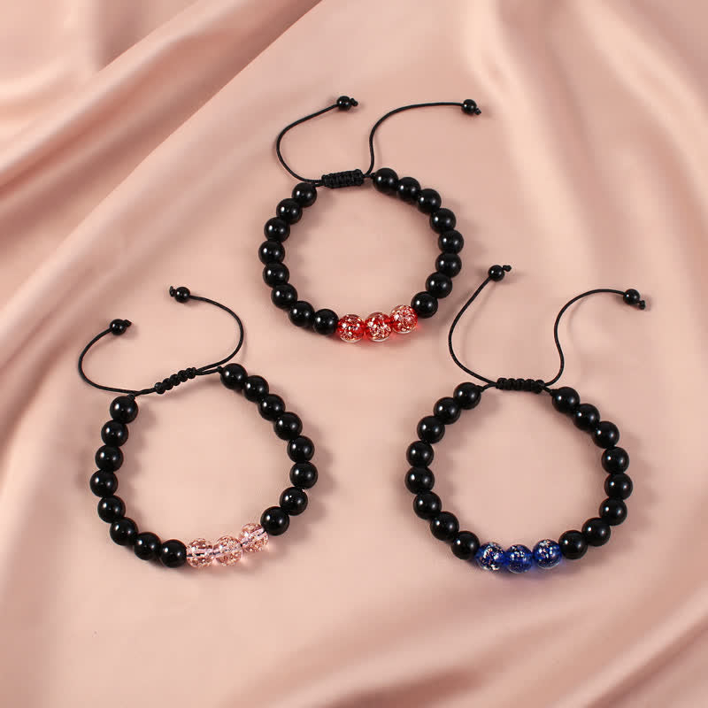 Buddha Stones Black Obsidian Luminous Glowstone Strength Bracelet - image 1
