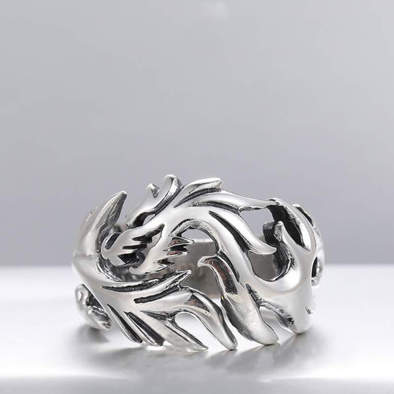 Buddha Stones Dragon Pattern Protection Strength Adjustable Ring - image 13