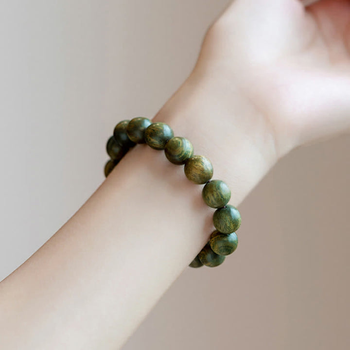 Buddha Stones Tibetan Green Sandalwood Soothing Cure Bracelet - image 11
