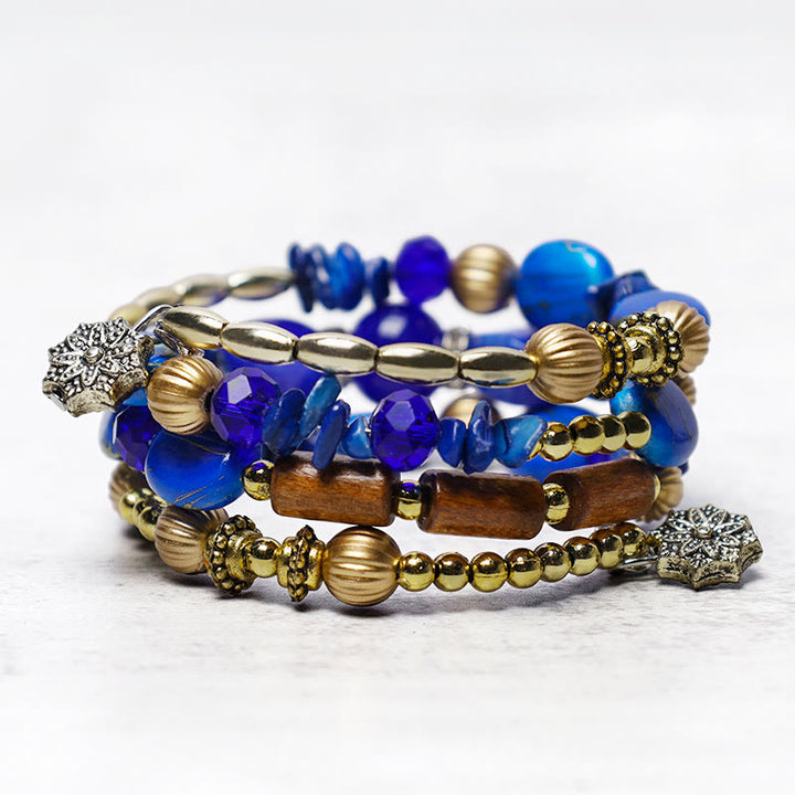 Buddha Stones Multilayer Irregular Turquoise Agate Beads Blessing Bracelet - image 12