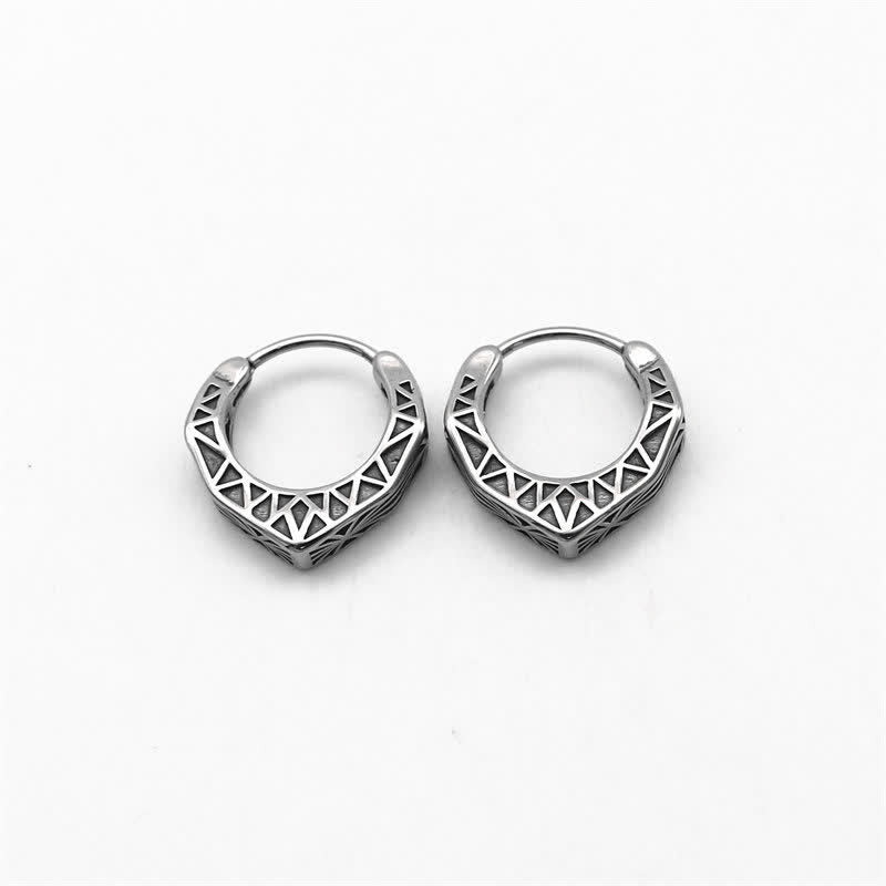 Viking Hoop Titanium Steel Balance Earrings - image 12