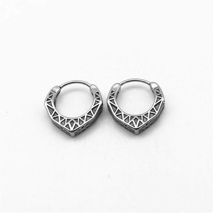 Viking Hoop Titanium Steel Balance Earrings - image 12