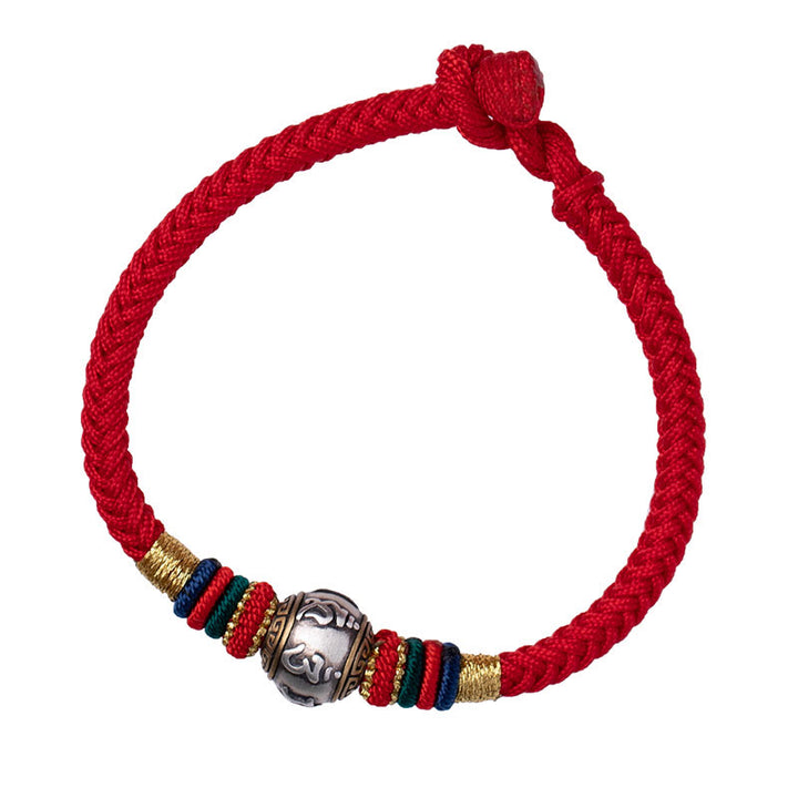 Buddha Stones 925 Sterling Silver Tibet Handmade Om Mani Padme Hum Luck Protection King Kong Knot Braided Bracelet - image 11