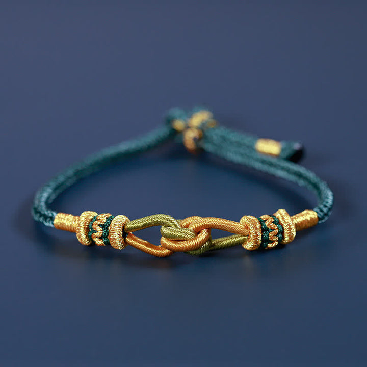 Buddha Stones Handmade Knotting Faith Strength Braid String Bracelet - Green - 18cm - image 8