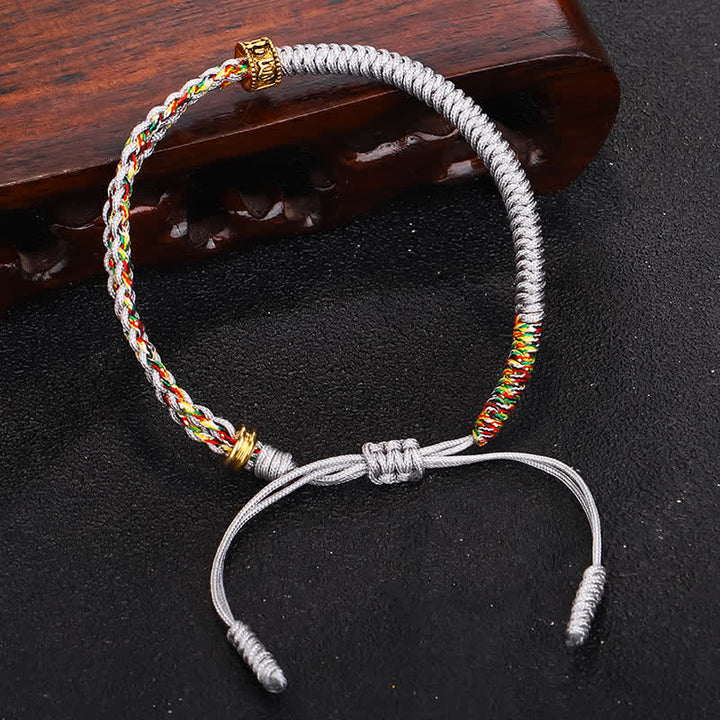 Buddha Stones Om Mani Padme Hum Protection Luck String Bracelet - image 6