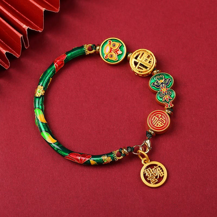 Buddha Stones Tibetan Gourd Fortune Happiness Lion Wealth Luck Bracelet - image 4