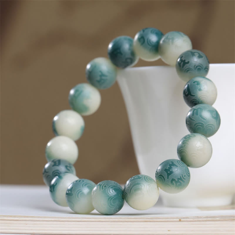 Buddha Stones Bodhi Seed Om Mani Padme Hum Engraved Keep Away Evil Spirits Bracelet - Round Bead 12mm - image 6