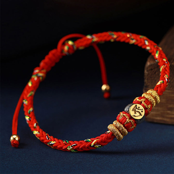 Buddha Stones Chinese Zodiac Natal Buddha Silver Luck Braided String Bracelet - image 5