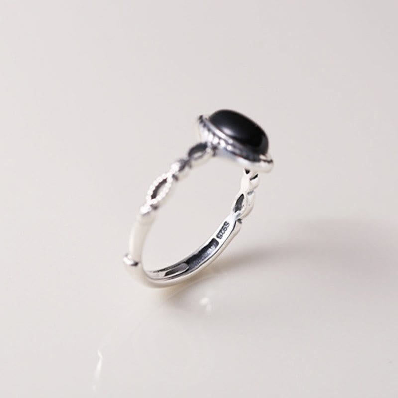 Buddha Stones 925 Sterling Silver Black Onyx Fortune Ring - image 5