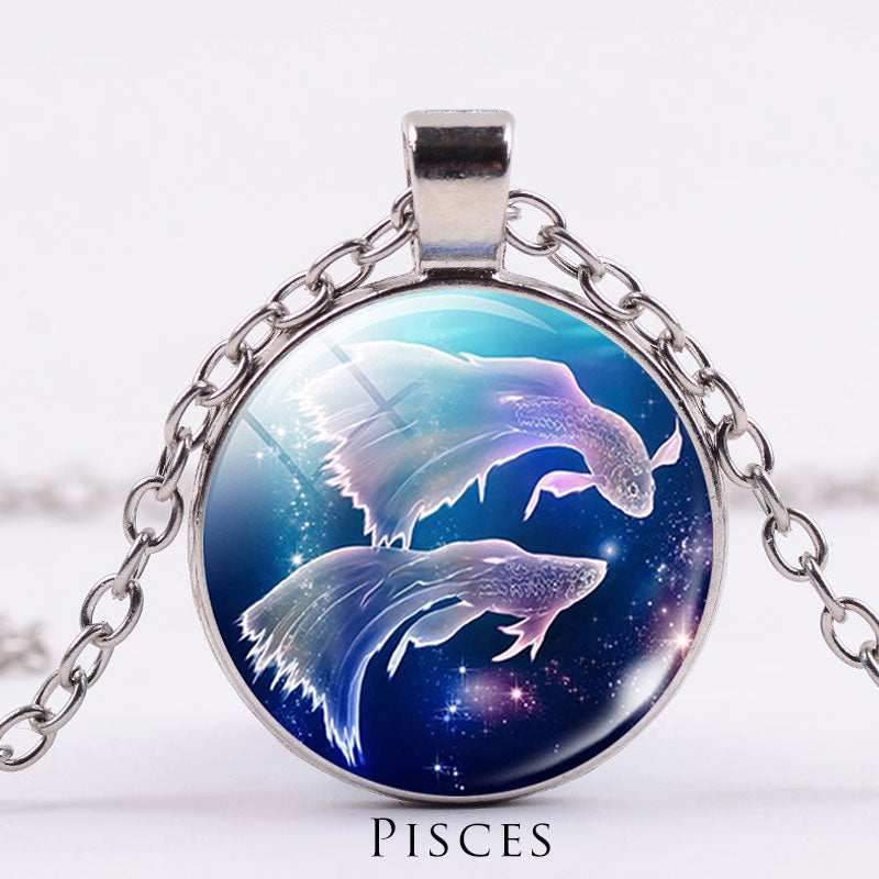 12 Constellations of the Zodiac Moon Starry Sky Protection Blessing Necklace Pendant - image 20