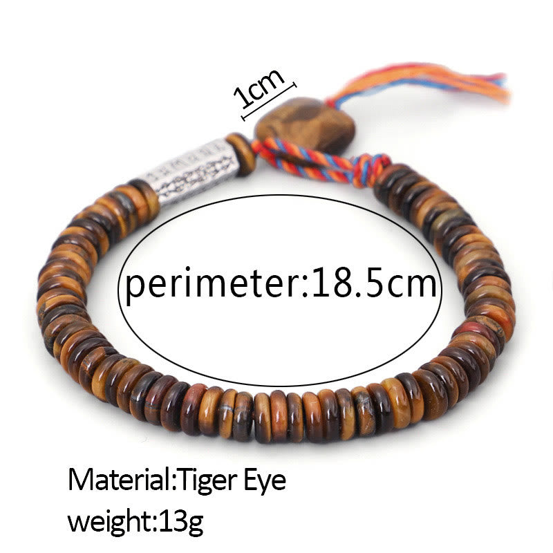 Buddha Stones Tibetan Tiger Eye Om Mani Padme Hum Protection Power Bracelet - image 11