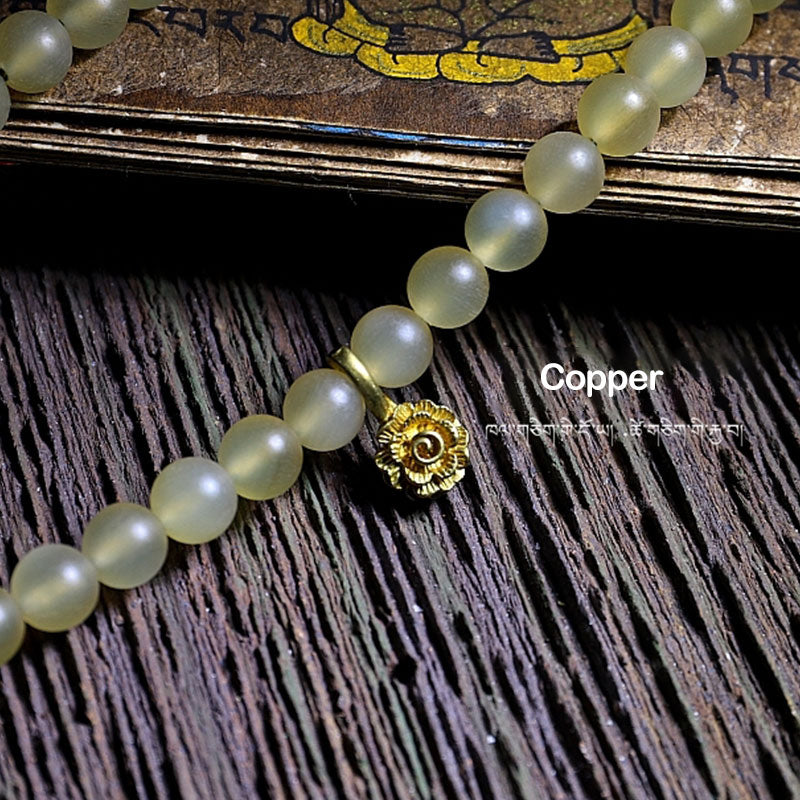 Buddha Stones 108 Mala Beads Tibet Sheep Horn Amber Luck Bracelet - image 12