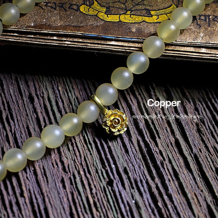 Buddha Stones 108 Mala Beads Tibet Sheep Horn Amber Luck Bracelet - image 12