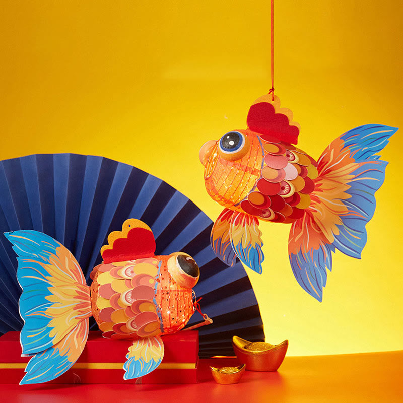 Buddha Stones DIY Good Luck Koi Fish Paper Lantern Lamp Mid-Autumn Festival Child Kids Lantern Decoration - image 12
